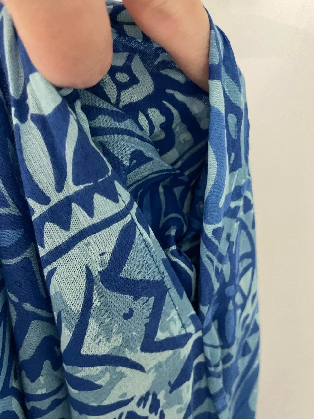 Olivia James Brooke Dress Native Dusk Blue Coastal Luxury Ruffle.         Sk6